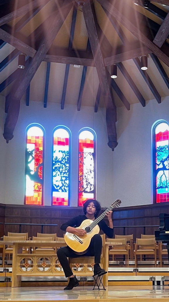 Aanya performing in church